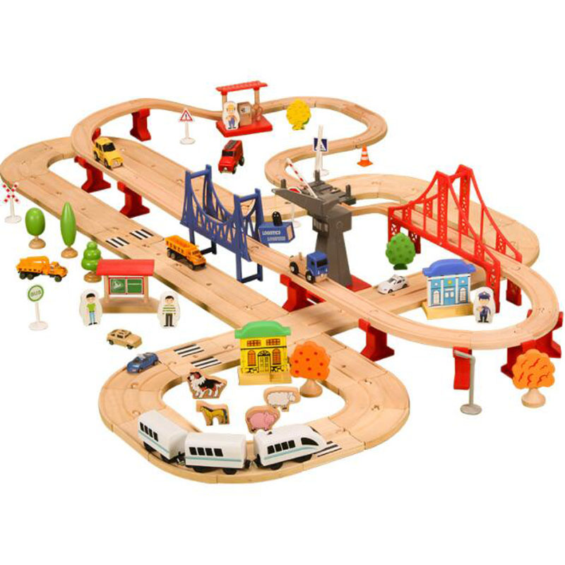 Wooden Track Kids Toys Electric Train Railway Toy ..